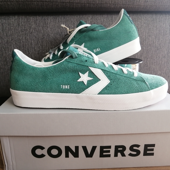 Converse X Dial Tone Vulc Pro Leather. Size 13 Men U.S. Vintage Jade Green. - Picture 2 of 9